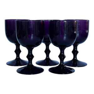 Carlo Moretti Style Amethyst Goblets - Set of 5