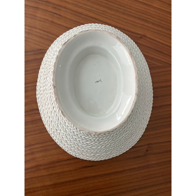 Mid 20th Century Italian Faience Woven Pedestal Bowl For Sale - Image 10 of 10