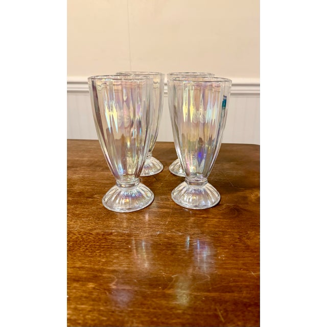 Late 20th Century Late 20th Century Soda Fountain Iridescent Glasses For Sale - Image 5 of 12