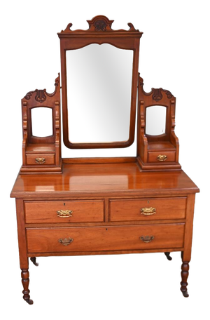 Antique Art Nouveau Edwardian Dressing Table in Mahogany, 1900
