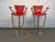 Italian Pair of Contemporary Italian Chrome and Red Leather Barstools by Serico For Sale - Image 3 of 12