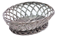 Silver Wire Basket in Angled Shape