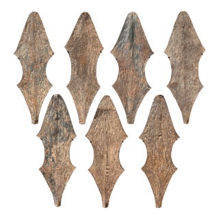 African Wall Mounted Sculptural Iron Currency Forms- a Set of 7 For Sale