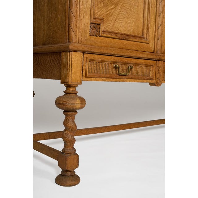 Sideboard with Carved Panels and Turned Legs, 1920s For Sale - Image 6 of 10