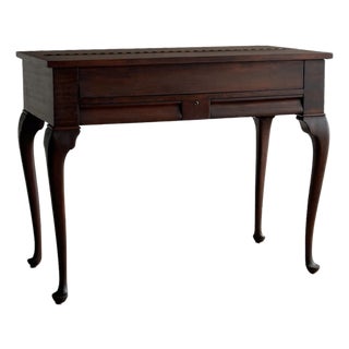 Antique Mahogany Lift-Top Writing Desk Console Table For Sale