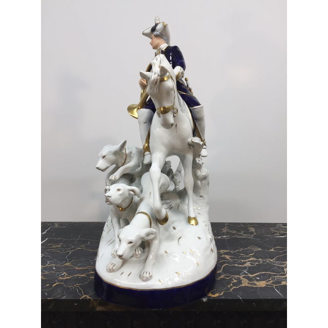 Late 20th Century Royal Dux Porcelain Fox Hunting Horse Rider With Hounds For Sale - Image 5 of 14
