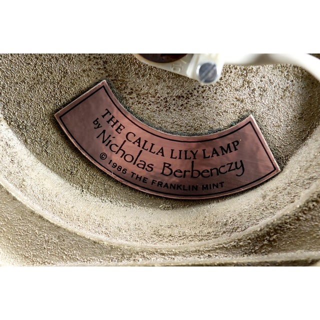 Calla Lily Lamp in Biscuit Porcelain by Nicholas Berbenczy for Franklin Mint, USA, 1986 For Sale - Image 11 of 12