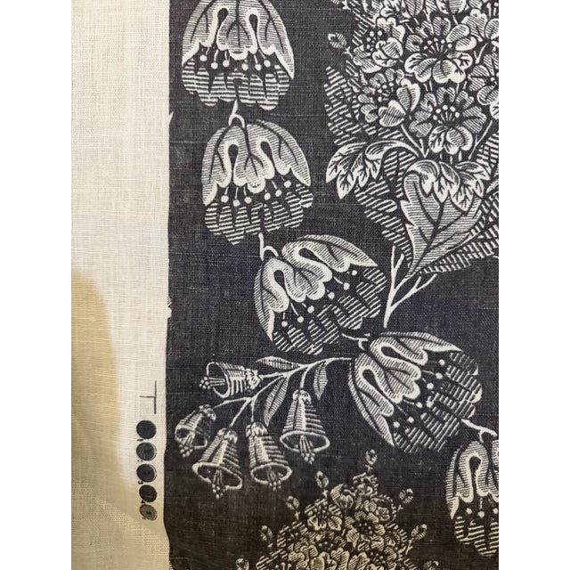 Rose Cumming’s Bellflower 100% Linen Fabric in Walnut 5 5/8 Yards For Sale - Image 4 of 8