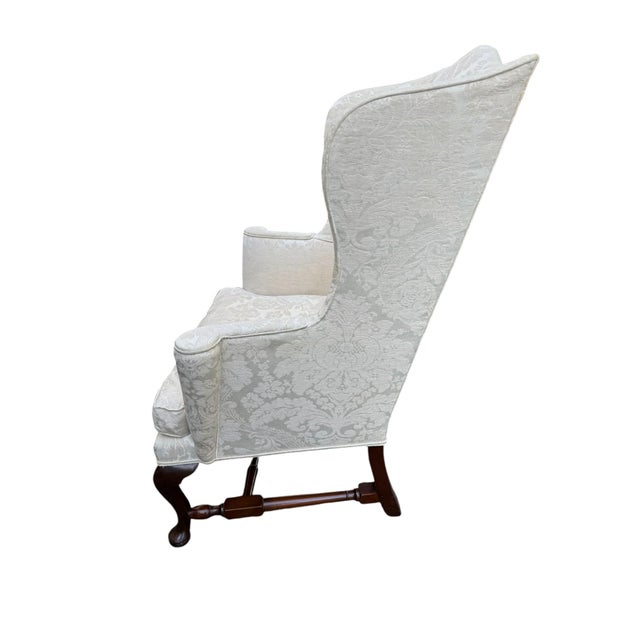 Queen Anne Late 20th Century Kittinger Colonial Williamsburg Reproduction White Wingback Chair For Sale - Image 3 of 12