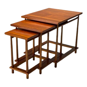 t.h. Robsjohn-Gibbings, Widdicomb, Mid-Century Modern Nesting Tables, Usa, 1950s