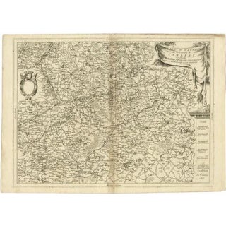 Antique Map of Western Belgium and Eastern France by Coronelli, 1690 For Sale