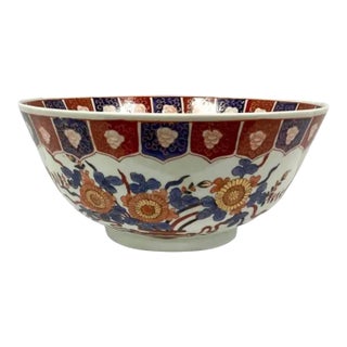 Hong Cong Porcelain Imari Punch Bowl For Sale