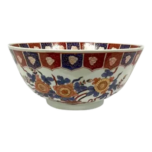 Hong Cong Porcelain Imari Punch Bowl