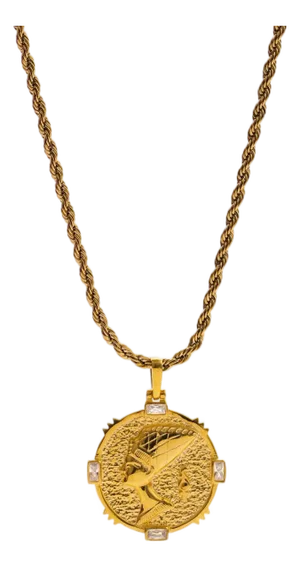 Queen Nefertiti Medallion Gold Necklace
