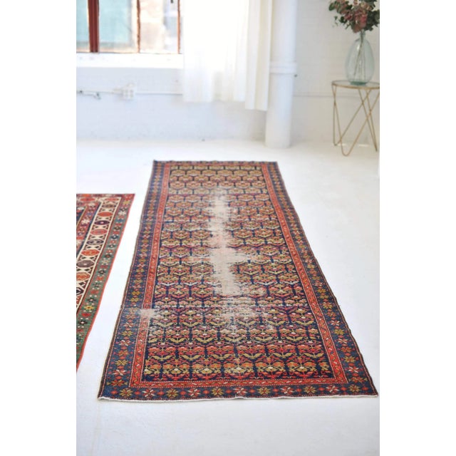 Green 1940s Botanical Lattice Garden Design Runner Rug , 3.4 x 10.10 For Sale - Image 8 of 11