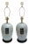 Mid-Century Chinoiserie Powder Blue Double Happiness Ginger Jar Lamps - A Pair For Sale