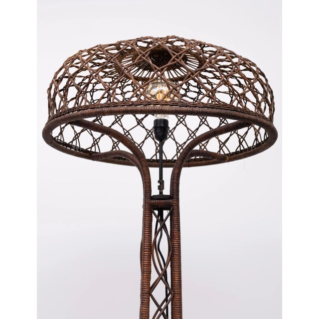 1920s Wicker Floor Lamp by l.P.H. De Ridder Amsterdam, 1920s For Sale - Image 5 of 10