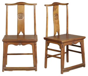 Set of Antique Yoke-Back Side Chairs