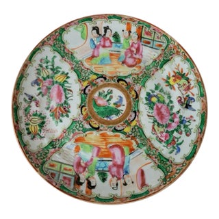 8" Antique 19th C Rose Medallion Porcelain Plate For Sale