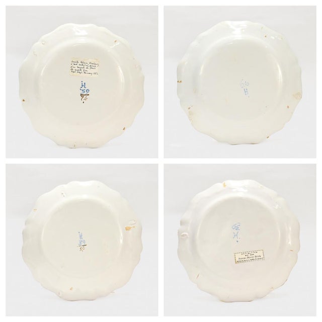 Set of 4 Antique Strasbourg French Faience Floral Plates For Sale In Philadelphia - Image 6 of 18