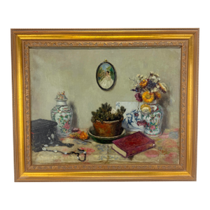 Interior Still Life With Porcelain Vases, Miniature Portrait and Virtue, 1942