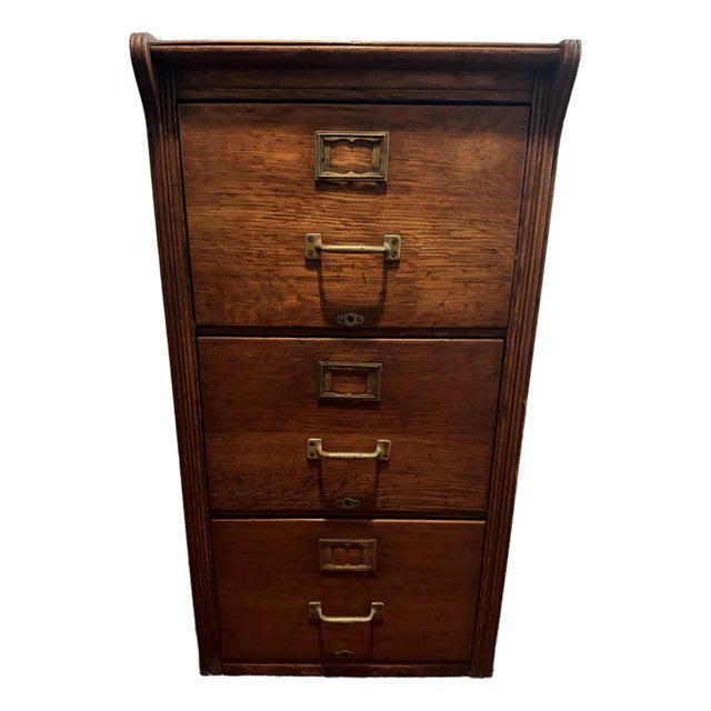 Antique Quarter-Sawn Oak 3 Drawer File Cabinet – Refinished For Sale