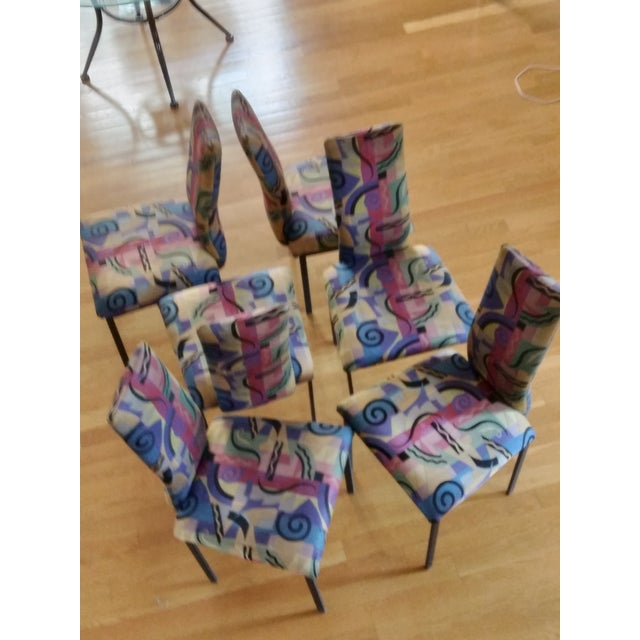 Vintage Postmodern Minson Dining Chair – Sculptural Metal Frame & Bold Upholstery Add a splash of 1980s–90s flair to your...