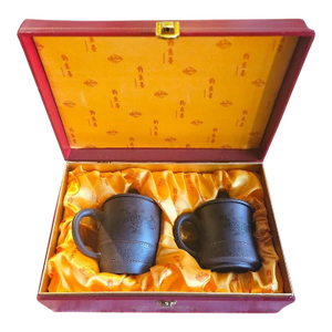 1990s Handmade Yixing Tea Cups With Lids in Box - Diaoyutai State Guesthouse Gift