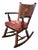 Antique Dutch 19th C Carved & Marquetry Inlaid Rocking Chair + Needlepoint Pillow For Sale