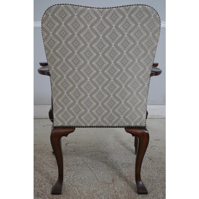 Baker Furniture Company Set of 8 Baker George III Style Upholstered Dining Room Chairs For Sale - Image 4 of 12