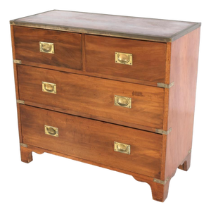 English Mahogany Campaign Chest With Brass Hardware