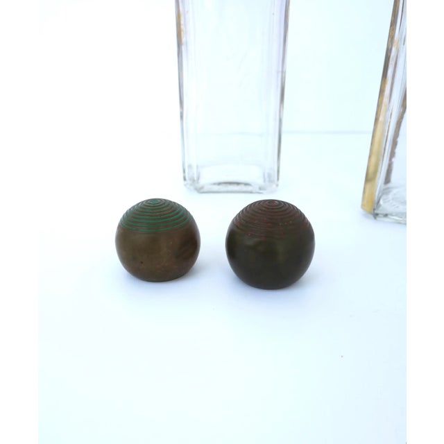 French Art Deco Glass Bottles From Paris, Pair For Sale - Image 9 of 11