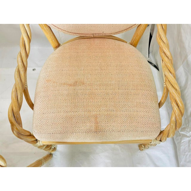 Vintage McGuire Bamboo Oval Dining Table With Six Matching Chairs, San Francisco For Sale - Image 12 of 18