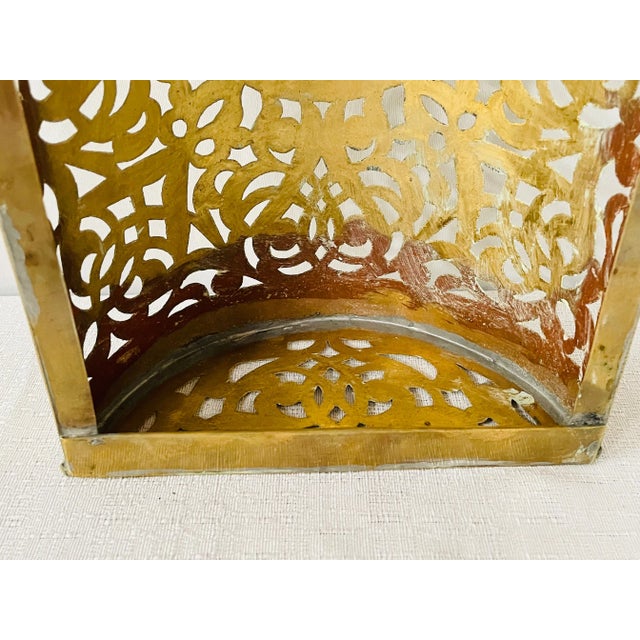 Vintage Moroccan Brass Wall Sconce For Sale - Image 12 of 13
