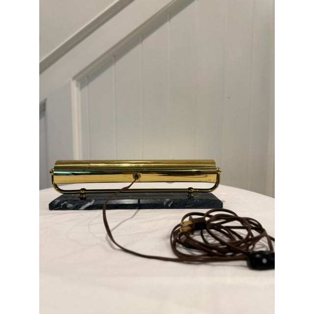Late 20th Century Vintage House of Troy Brass Piano Lamp With Marble Base For Sale - Image 5 of 12