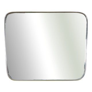 Wooden Mirror with Aluminum Edge, 1940s For Sale