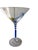 Late 20th Century Hand Painted Martini Glasses with Olive & Fleur De Lis Design, Blue and Purple Stems - Set of 2 For Sale - Image 4 of 9