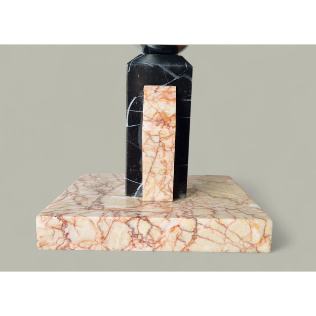 Vintage Table Lamp in Metal and Marble by Jacques Adnet, 1930s For Sale - Image 14 of 17