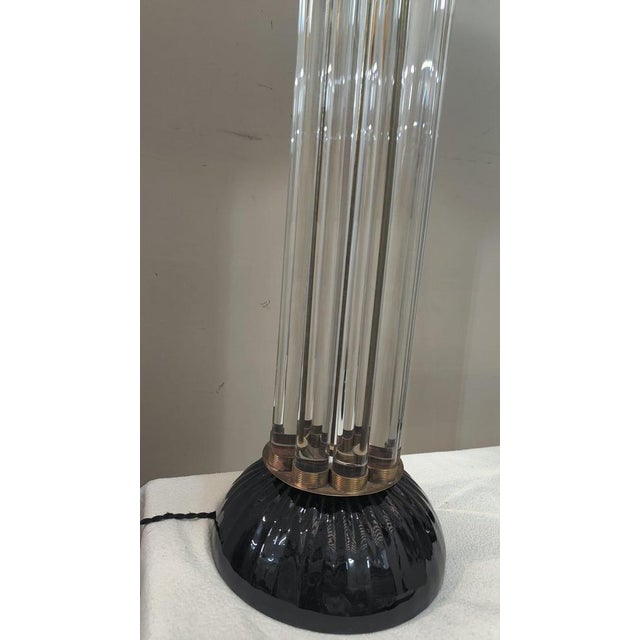 Glass Italian Art Deco Style Crystal Table Lamps, 1970s, Set of 2 For Sale - Image 7 of 12