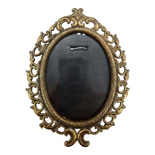 Mid-Century Miniature Italian Cast Metal Picture Frame For Sale
