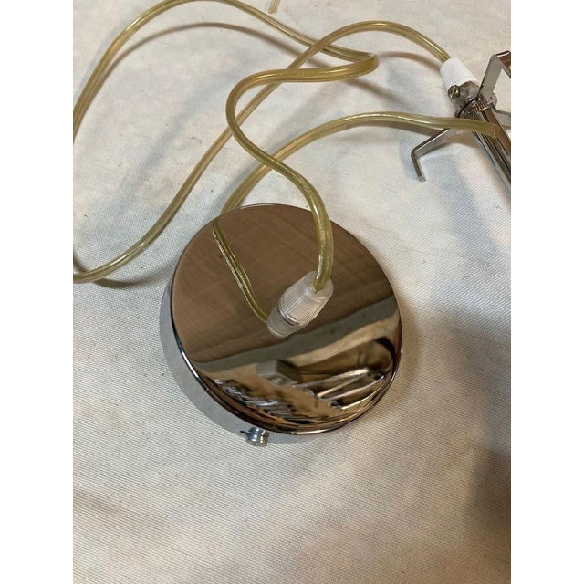 Opaline Glass Pendant Lamp for Kitchen Counter Upcycled from Vintage Glass Shade, 1960 For Sale - Image 13 of 16