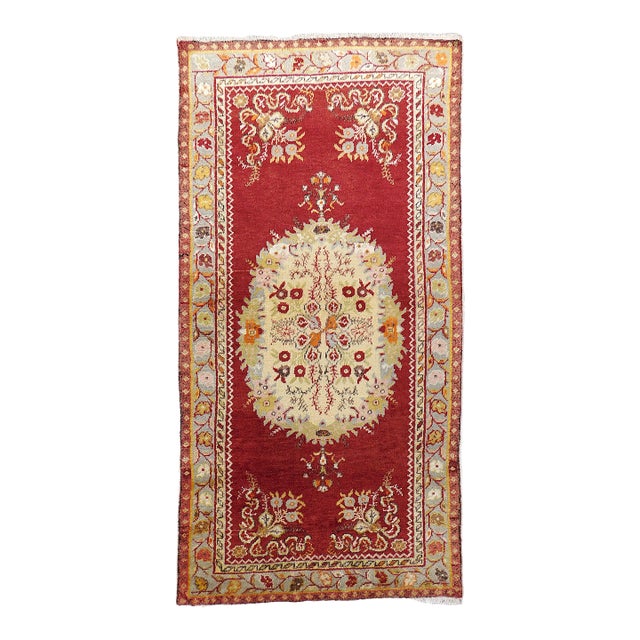 Vintage Turkish Ushak Rug. 3'4"x 6'7" For Sale