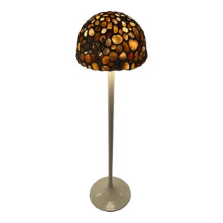Midcentury Modern Floor Lamp With Stone Agate & Cement Shade For Sale