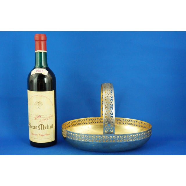 Gold Vintage Art Deco Basket in Metal from WMF Factory of Albert Mayer, 1920s For Sale - Image 8 of 18