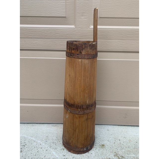 Antique 19th Century Wood and Iron Tall Bucket Umbrella Stand For Sale - Image 10 of 12