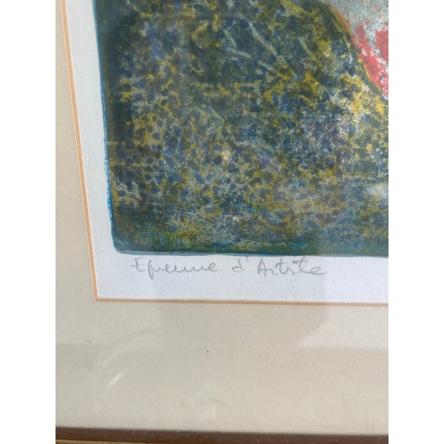 1960s Signed Hoi Lebadang Floral Lithograph "Epreuve D'artiste" Artist Proof For Sale - Image 4 of 12