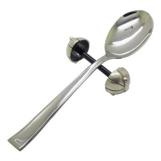 Vintage Italian Sterling Silver 925 and Glass Spoon Rest with Peacocks by Ottaviani, 1980s For Sale