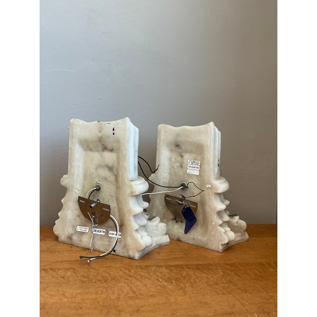 Vintage Cast Resin Column Light Sconce - A Pair For Sale - Image 10 of 12