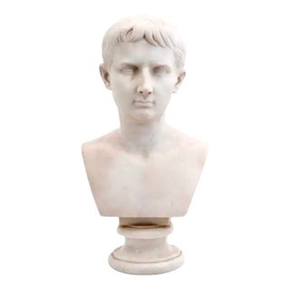 Italian Grand Tour Marble Bust of Augustus Caesar For Sale
