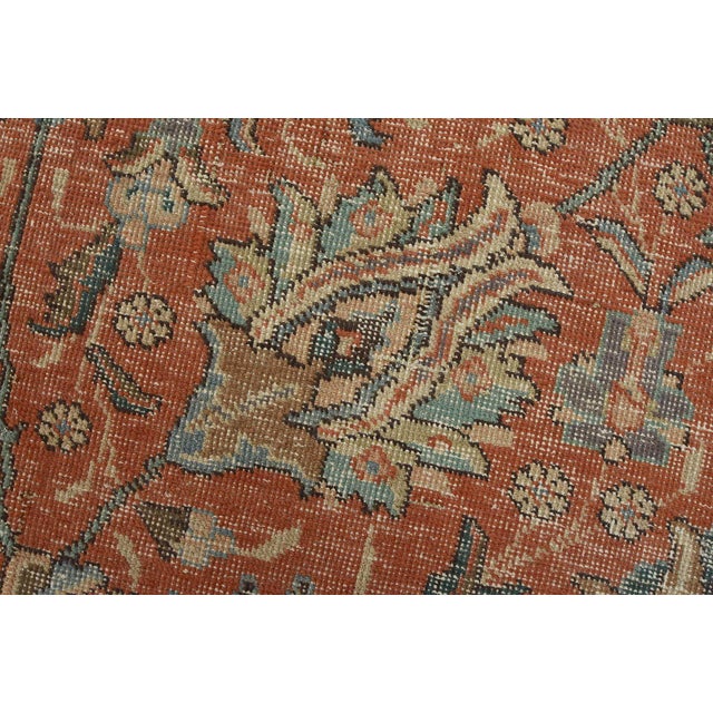 1980s Tabriz Rug 9’9” X 12’8” Pink Wool Vintage Distressed Hand-Knotted Carpet For Sale - Image 5 of 15